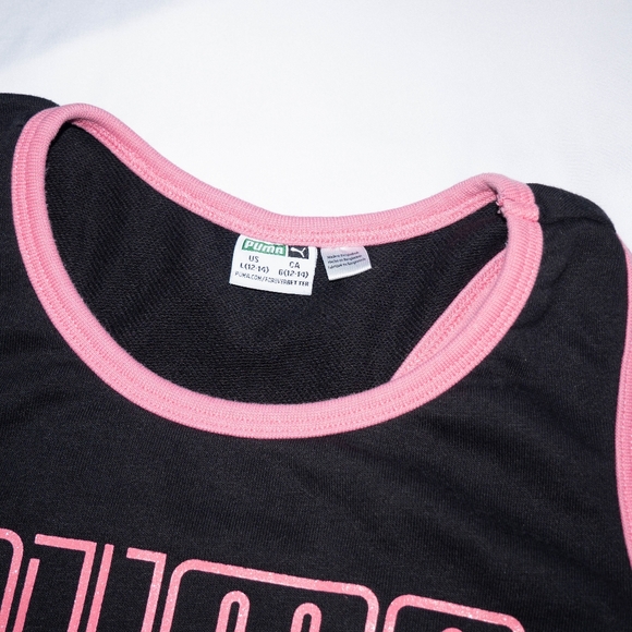 Puma Big Girl's Large (12-14) Black Pink Multicolored Tank Top Sleeveless Dress - Picture 3 of 10